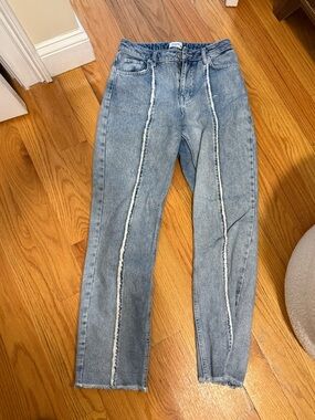 NA-KD jeans with white stitching